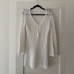White Crochet Beach Cover Up Size M